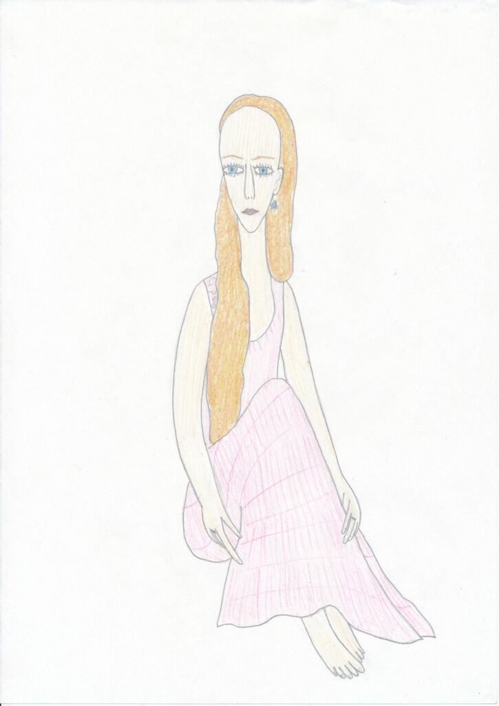 Бледно-розовый портрет