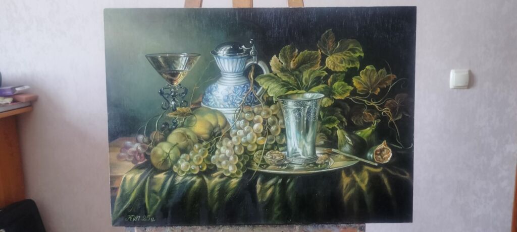 Натюрморт с серебрянным бокалом