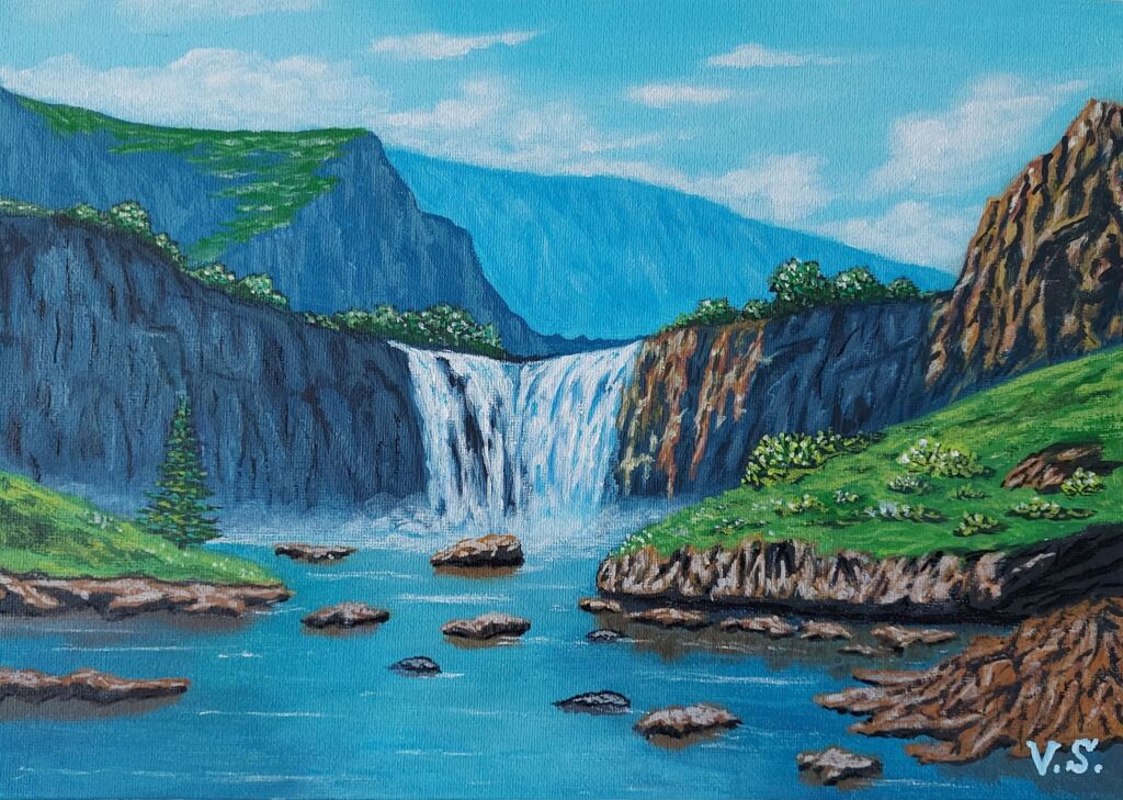 Водопад в горах