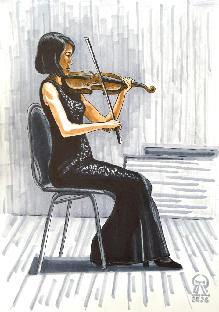 Скрипачка. Скетч.